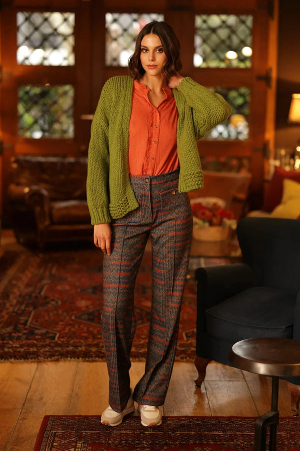 PATTERNED PALAZZO TROUSERS