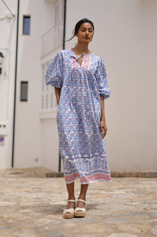 MAIOLICA PATTERN LONG DRESS