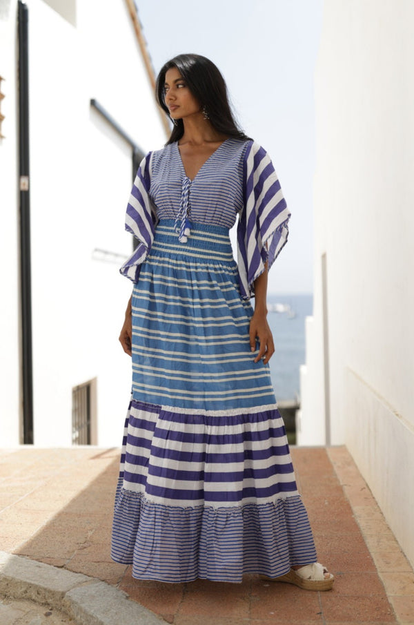 MARINE PATTERN LONG DRESS