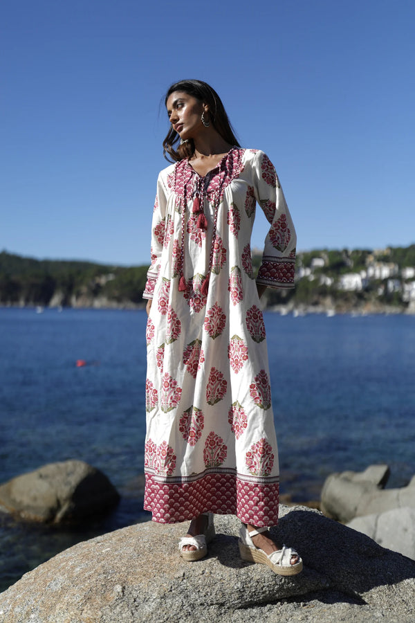 LONG DRESS WITH TASSELS