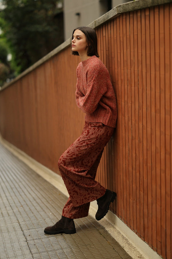 JACQUARD PALAZZO TROUSERS