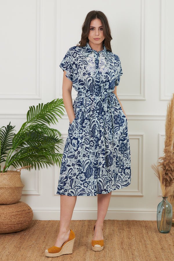 MAYA LONG PATTERNED DRESS