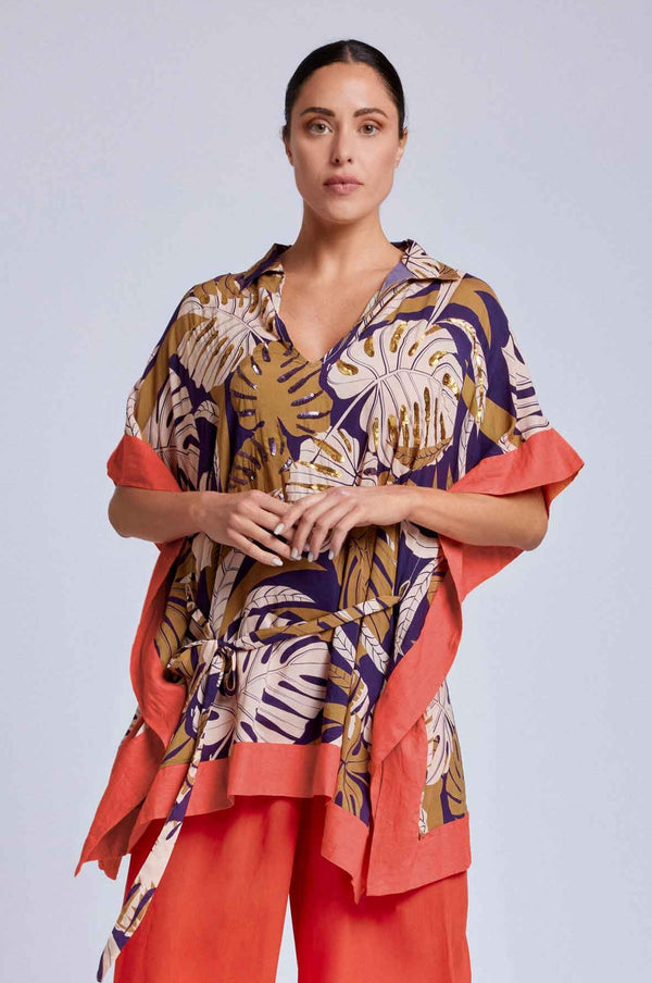 TROPICAL PALM PONCHO