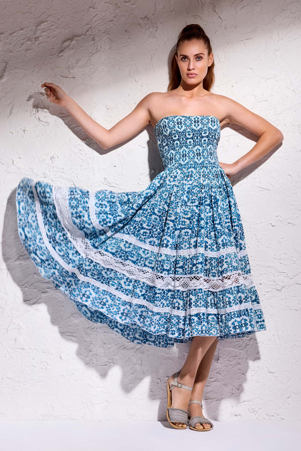 MAIOLICA BANDEAU LONG DRESS