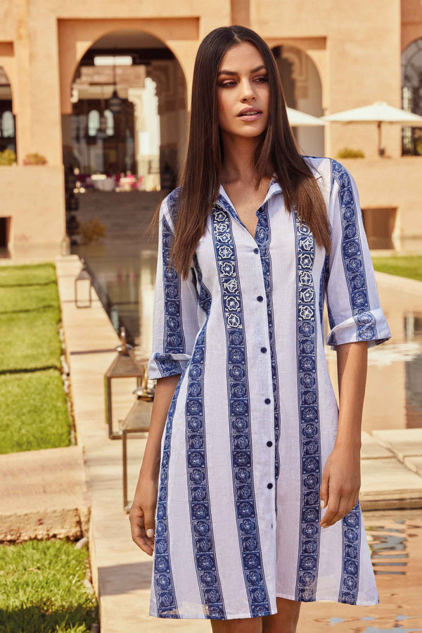 MAIOLICA STRIPED SHIRT DRESS