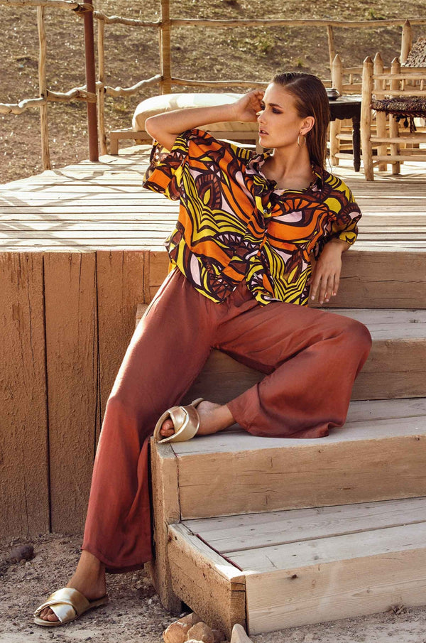 PALAZZO TERRACOTTA TROUSERS