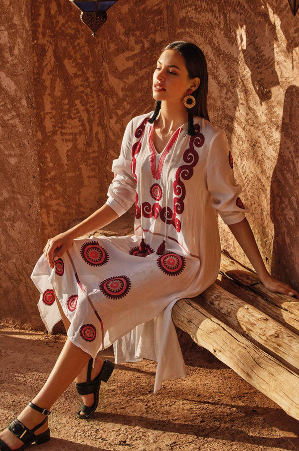 RED SUN LONG CAFTAN