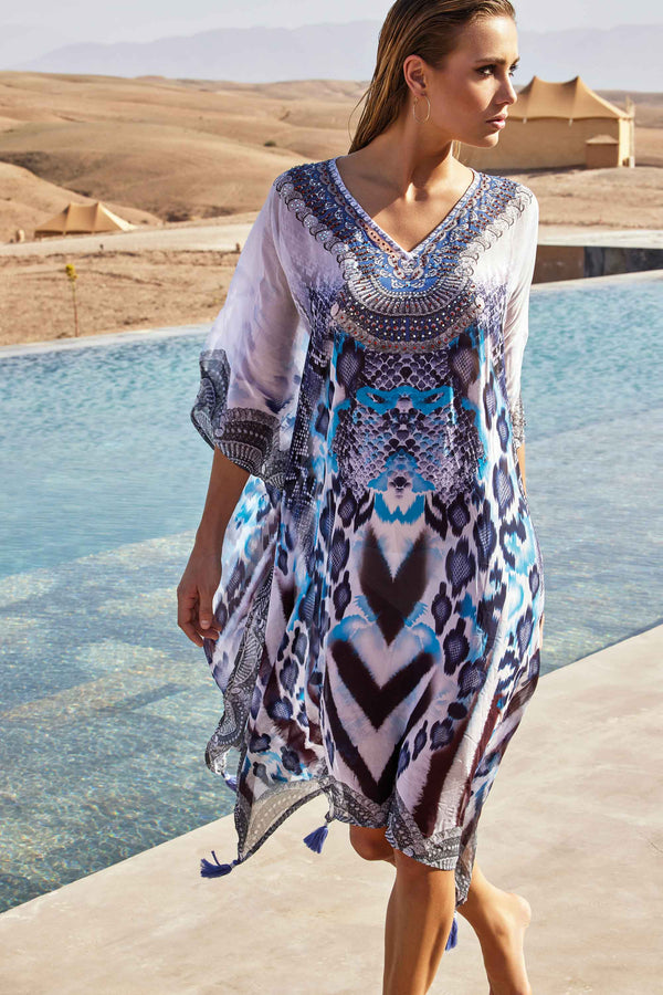 BLUE PYTHON EFFECT PONCHO