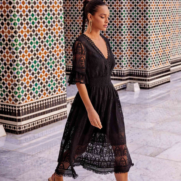 CELINE LACE LONG DRESS