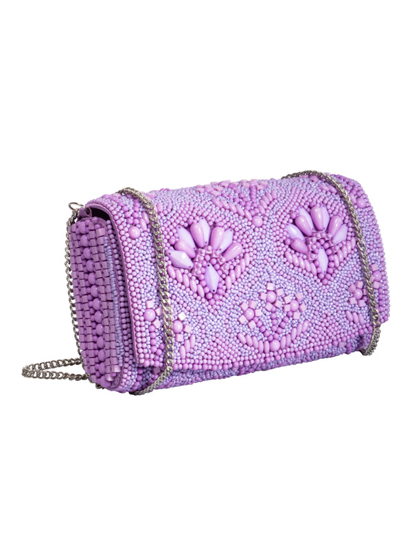 BEADED CLUTCH WITH SHOULDER STRAP