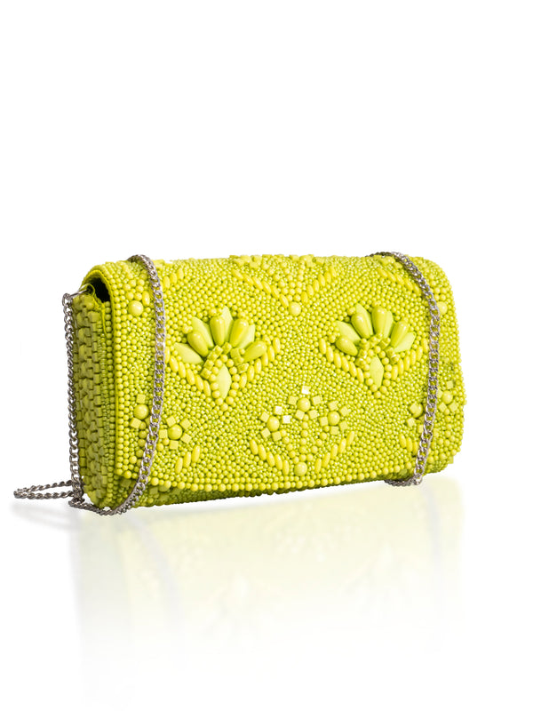 BEADED CLUTCH WITH SHOULDER STRAP