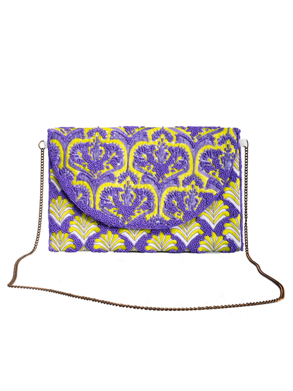 CLUTCH WITH EMBROIDERED BEADS