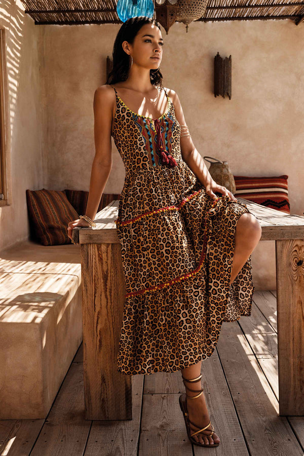 CARRIE ANIMAL PRINT STRAPS DRESS