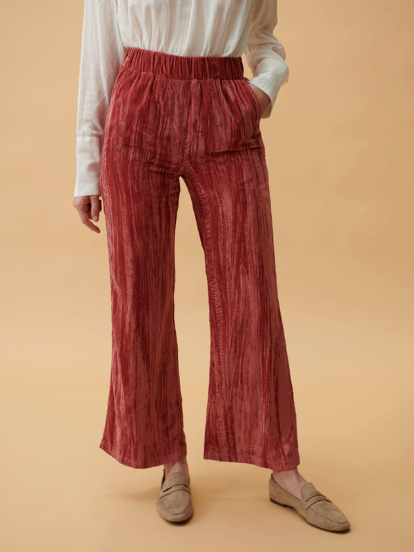 SHINY VELVET TROUSERS