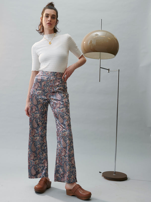 JACQUARD VELVET TROUSERS