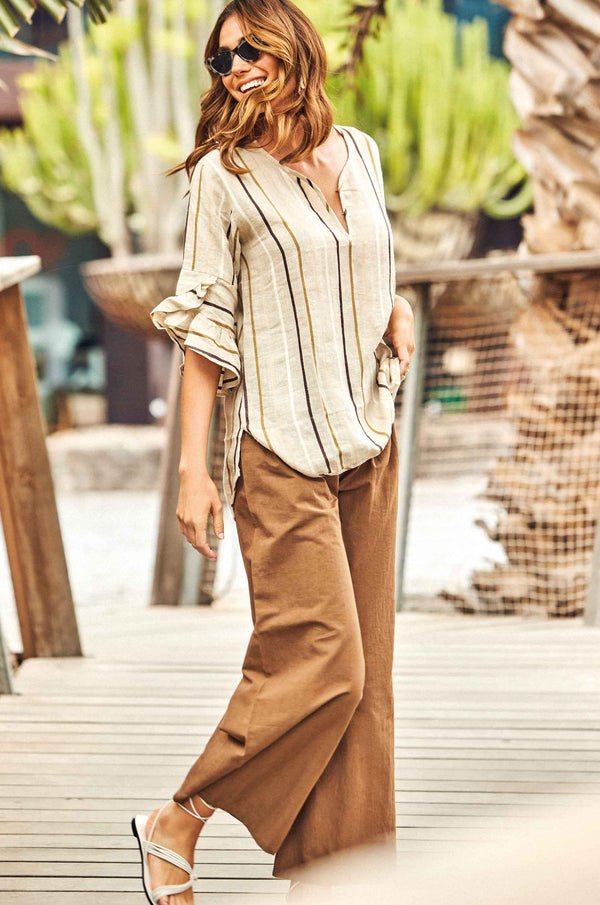 PALAZZO LINEN TROUSERS