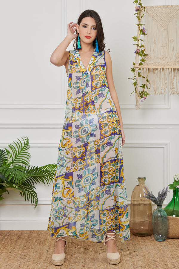 LONG CHIFFON CAFTAN