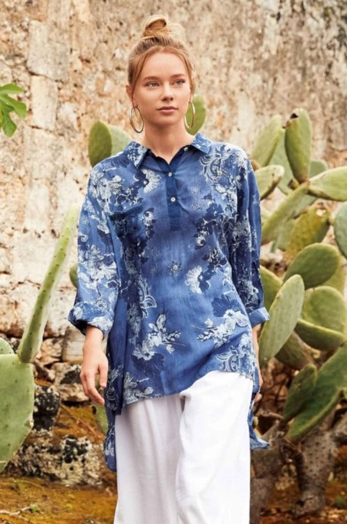 CAMICIA TONI BLU- IC22-163 - #Moda Mare Positano#